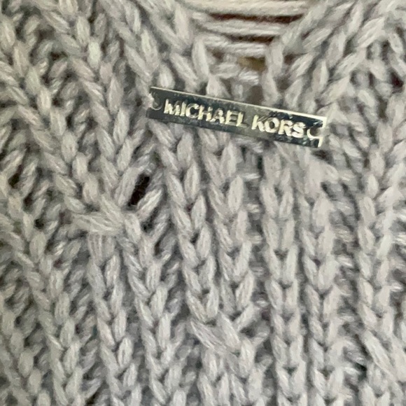 Michael Kors Gray Cable Knit Poncho - Picture 6 of 6